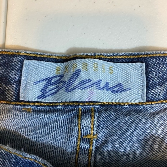 Express Bleus Womens Plus Size 13/14 Regular Straight Leg High Waisted Mom Jeans - Picture 4 of 8